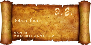 Dobsa Éva névjegykártya