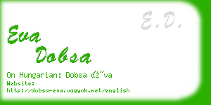 eva dobsa business card